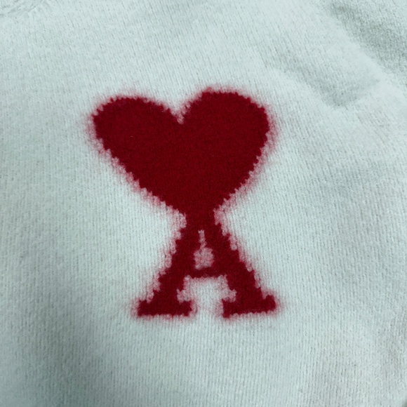WHITE WOOL AMI DE COEUR SWEATER - Picture 3 of 5
